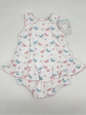 Kissy Kissy Blue and Pink Nomad Narwhals Print Sunsuit Romper